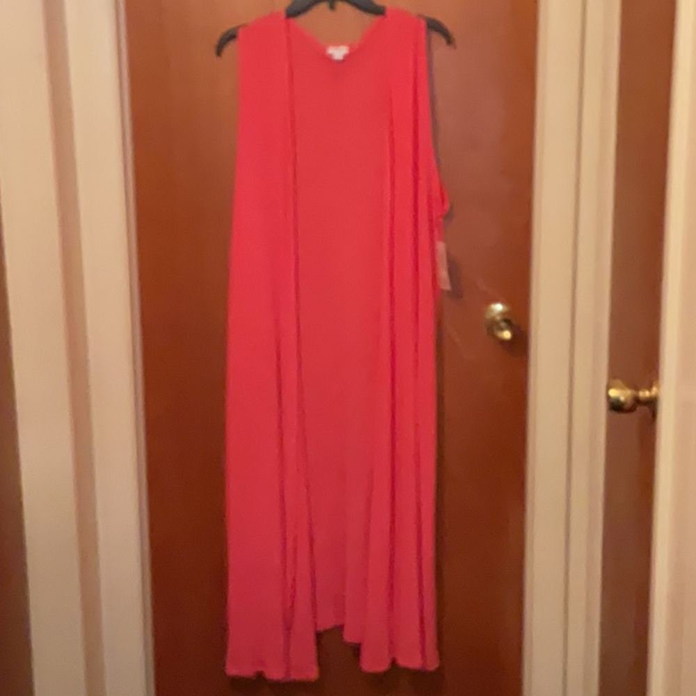 LuLaRoe Joy XL tangerine Textured duster vest